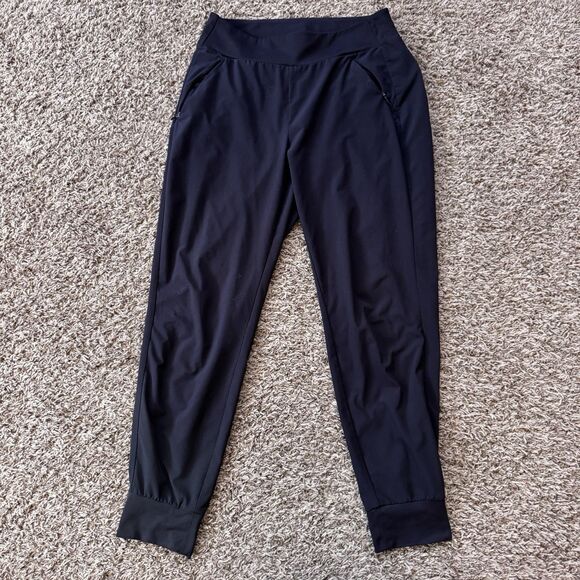 Athleta Pants - Athleta Soho Jogger Pants Womens 8 Black Pull On Tapered Lightweight Gym Yoga